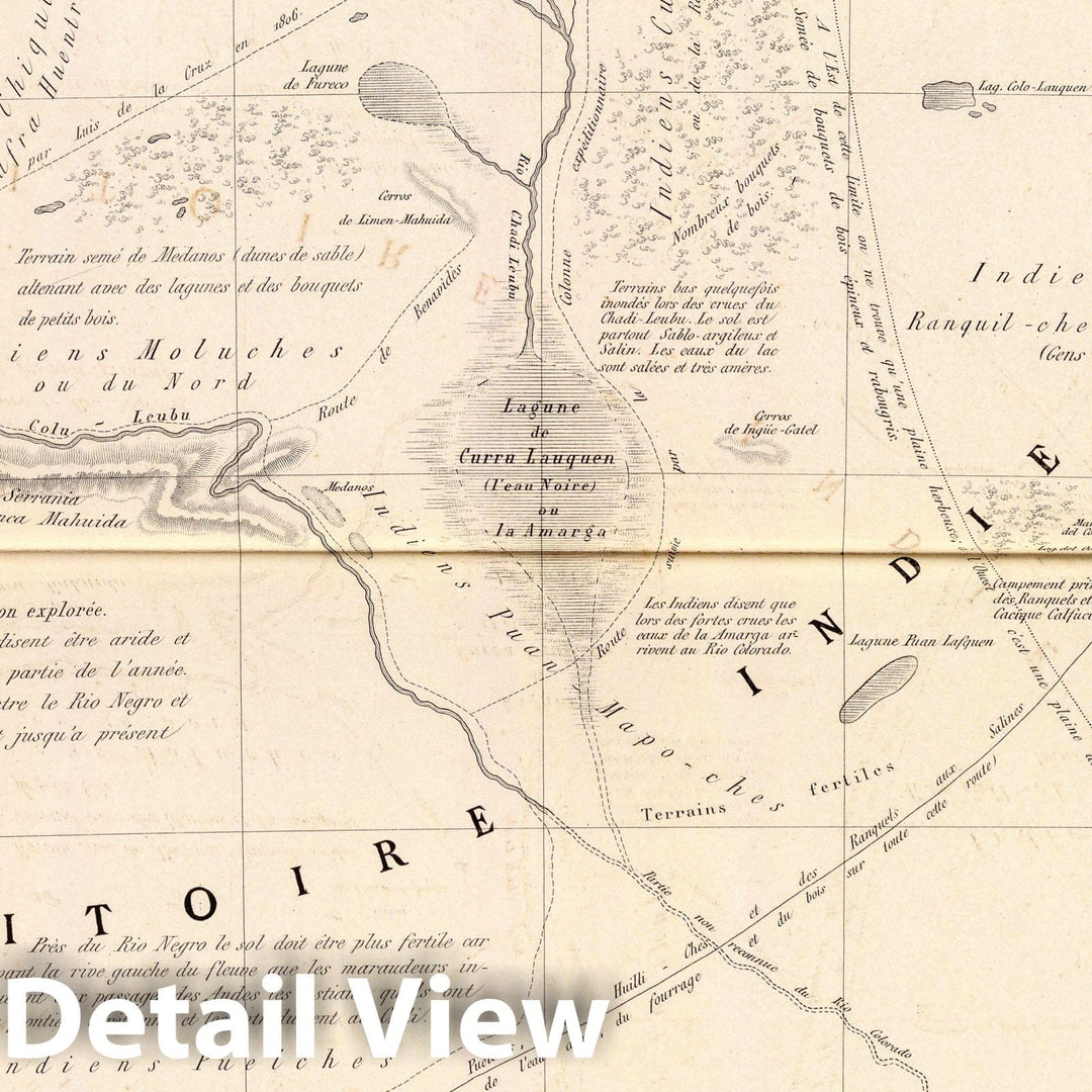 Historic Map : Argentina, La Pampa (Argentina : Province) 1873 Carte, Territoire Indien du Sud, Region des Pampas. , Vintage Wall Art