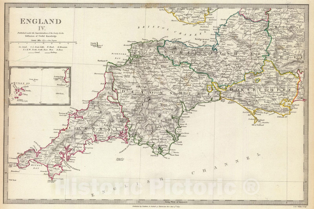 Historic Map : 1830 England IV : Vintage Wall Art