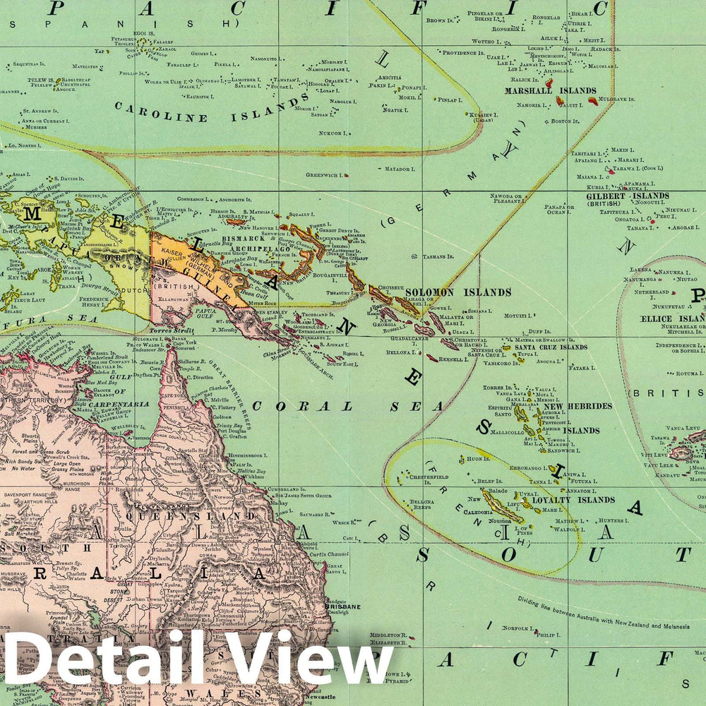 Historic Map : Hawaii, Loyalty Islands, East Indies; Pacific 1897 Oceania, Malaysia. , Vintage Wall Art