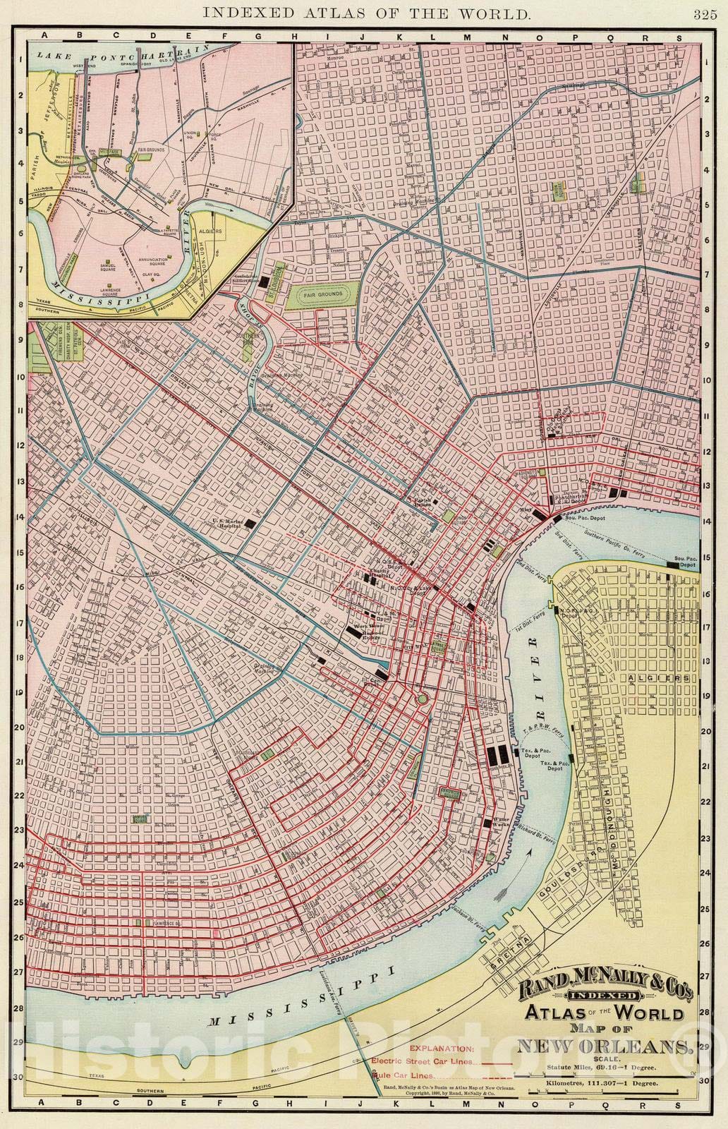 Historic Map : 1897 New Orleans. - Vintage Wall Art