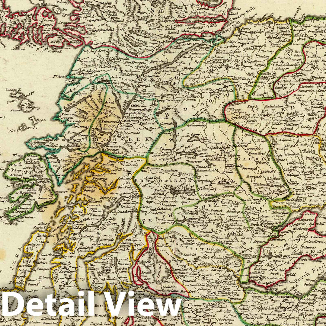 Historic Map : Scotland, 1751 L'Ecosse divisee en Shires ou Comtes. , Vintage Wall Art