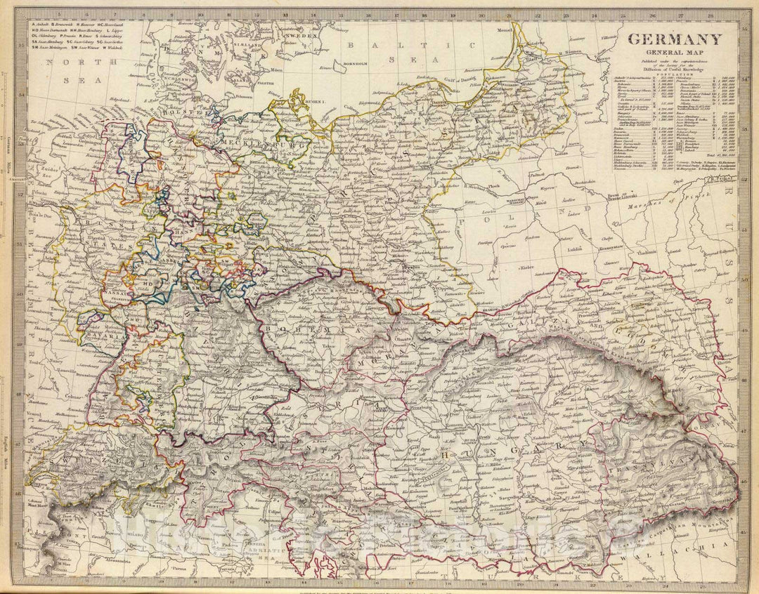 Historic Map : 1840 Germany (General Map) : Vintage Wall Art