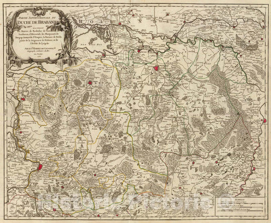 Historic Map : Belgium; Netherlands, 1752 Brabant Septentrionale. , Vintage Wall Art