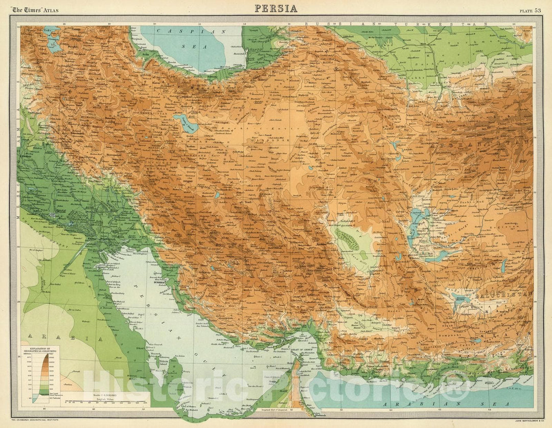 Historic Map : 1922 Persia. - Vintage Wall Art