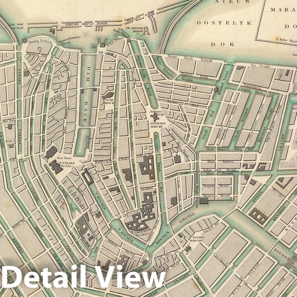 Historic Map : Netherlands , Amsterdam (Netherlands), 1835 Amsterdam. , Vintage Wall Art