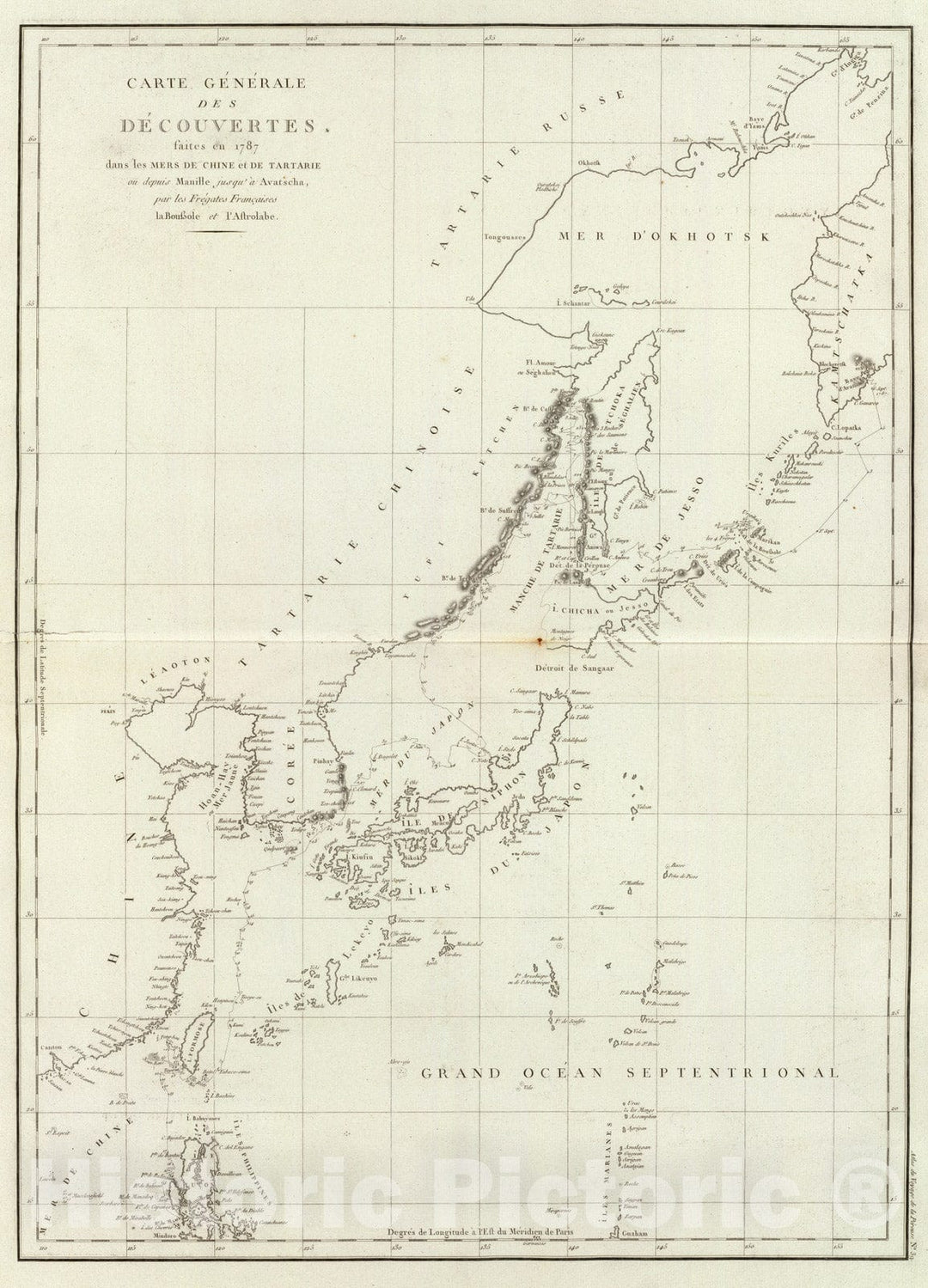 Historic Map : China; Russia, , Asia 1797 Mers, Chine, Tartarie. , Vintage Wall Art