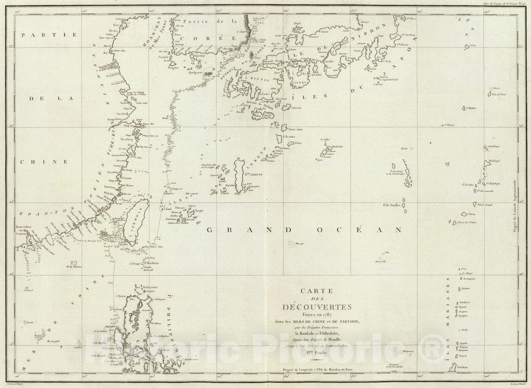 Historic Map : China; Japan, , Asia 1797 Mers, Chine, Tartarie. 1. , Vintage Wall Art