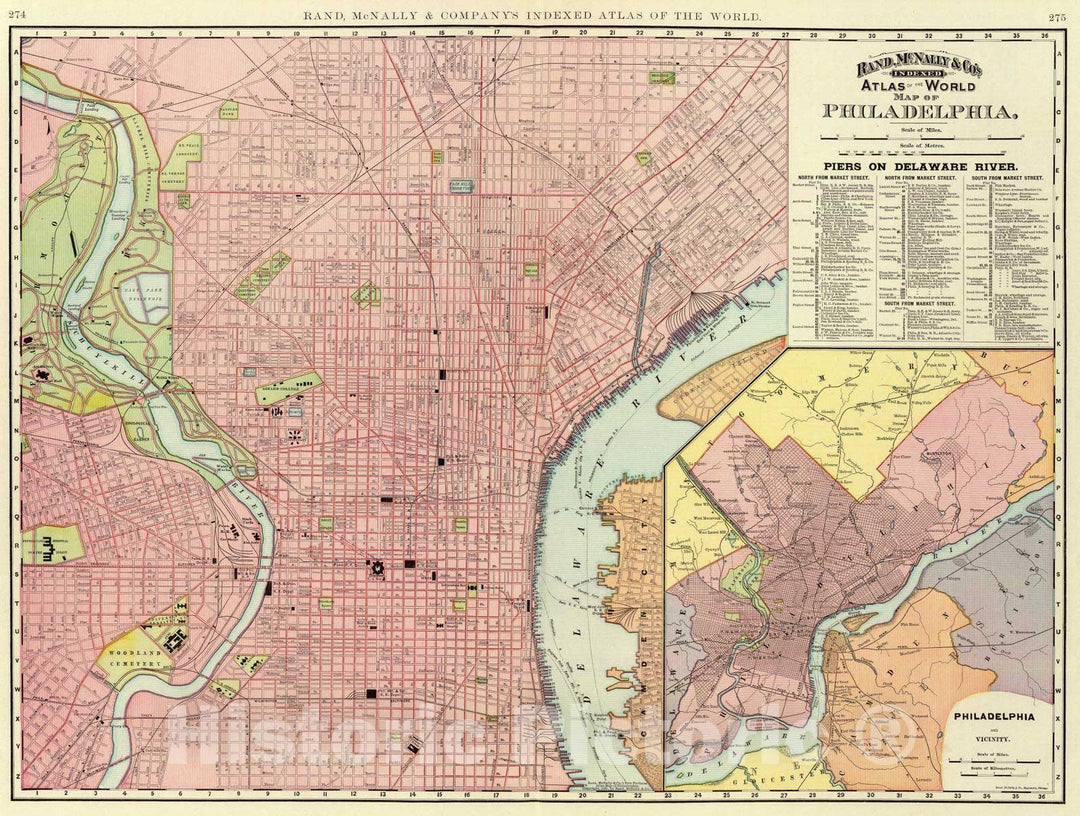 Historic Map : 1897 Philadelphia. - Vintage Wall Art