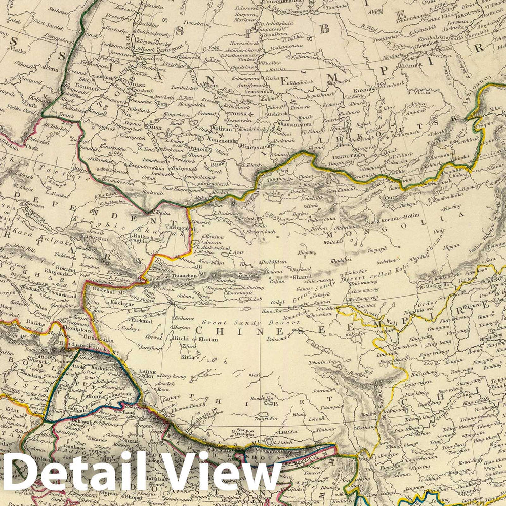 Historic Wall Map : 1840 Asia. - Vintage Wall Art