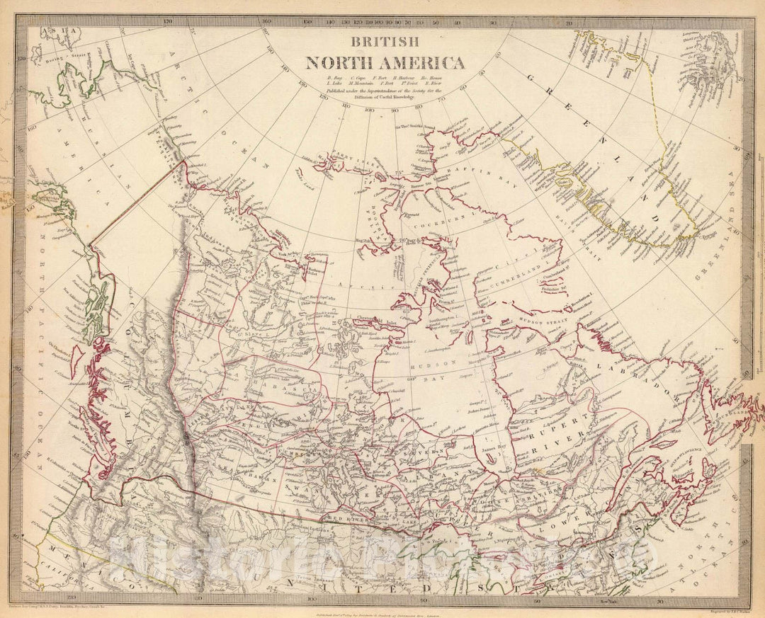 Historic Map : 1834 British North America. - Vintage Wall Art