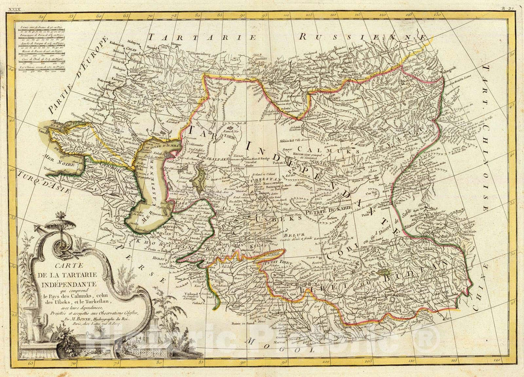 Historic Map : China; Kazakhstan, Asia, Central 1791 Tartarie Independante. , Vintage Wall Art