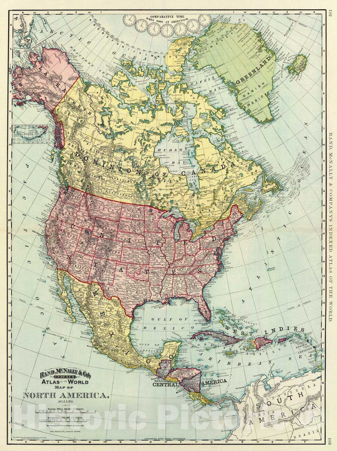 Historic Map : 1897 North America. - Vintage Wall Art