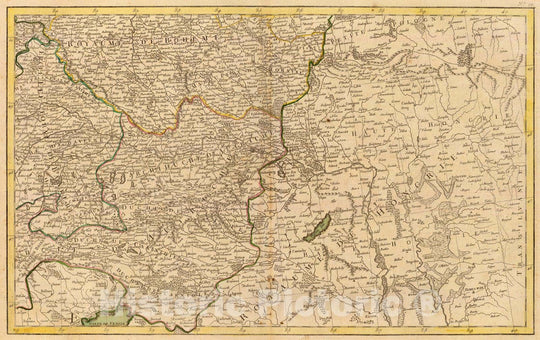 Historic Map : Austria; Germany, Europe, Central 1780 L'Alemagne 4. , Vintage Wall Art