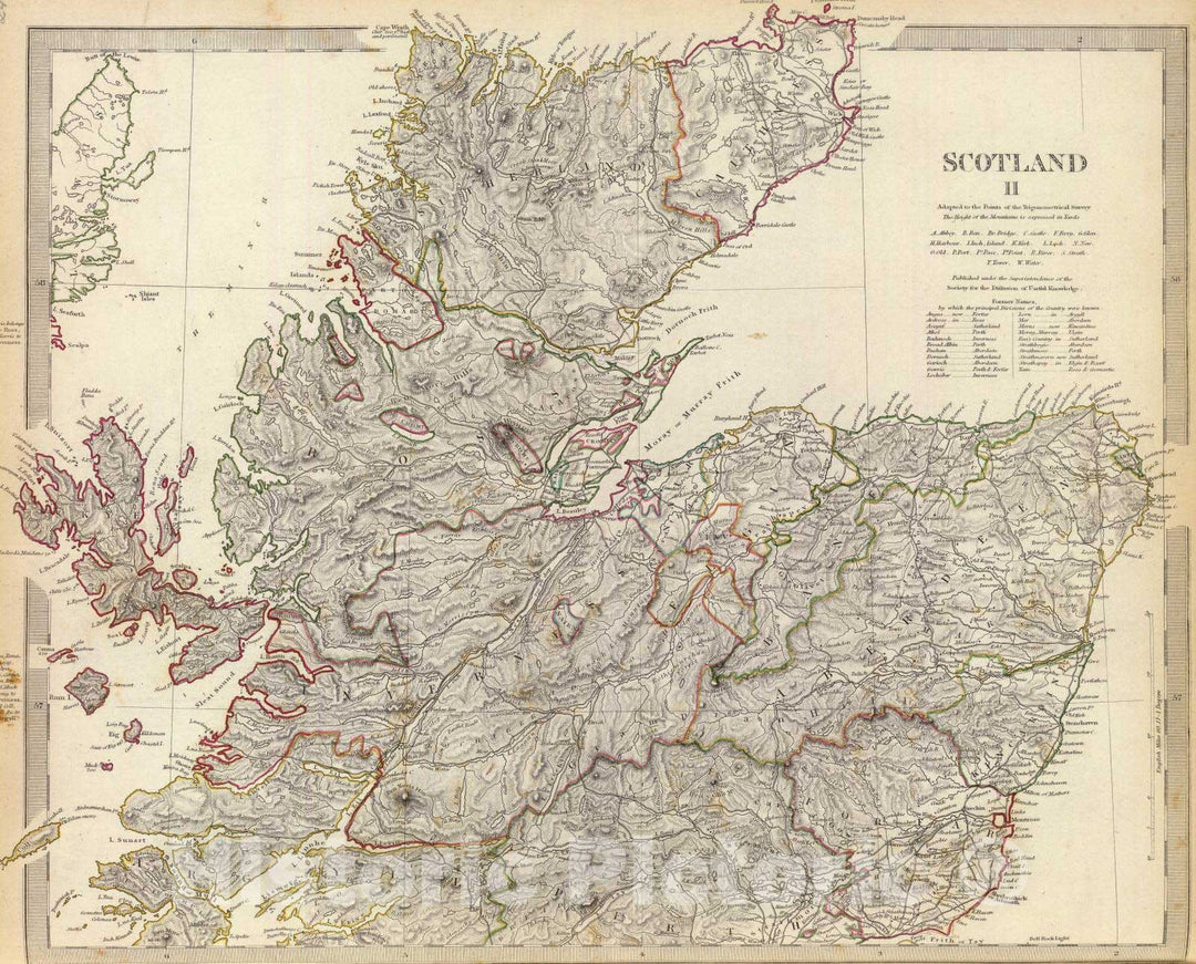 Historic Map : 1834 Scotland II. - Vintage Wall Art