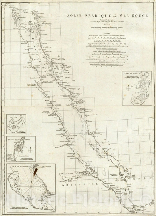 Historic Map : Red Sea, Africa; Asia 1765 Golfe Arabique ou Mer Rouge. , Vintage Wall Art