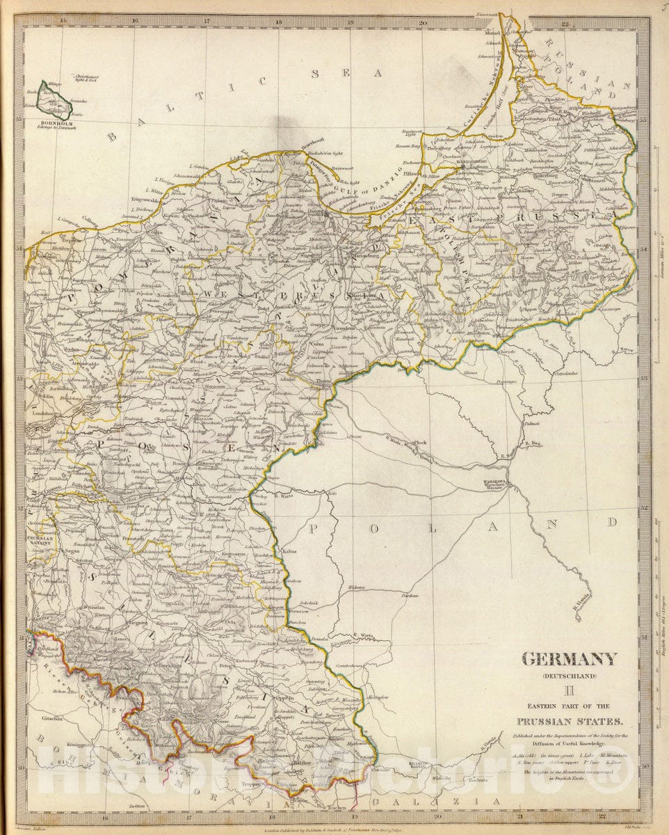 Historic Map : Germany; Poland, 1832 Germany. Deutschland II. , Vintage Wall Art