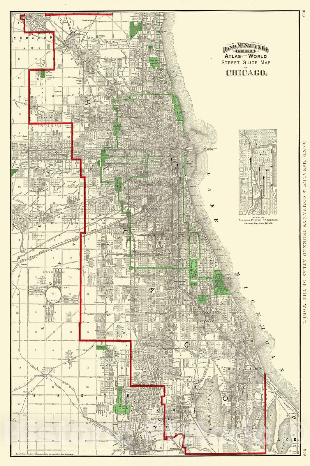 Historic Map - 1897 Chicago. - Vintage Wall Art