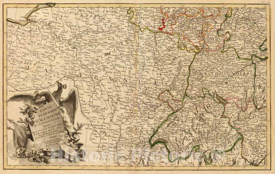 Historic Map : Germany; Switzerland, Europe, Central 1780 L'Alemagne 3. , Vintage Wall Art