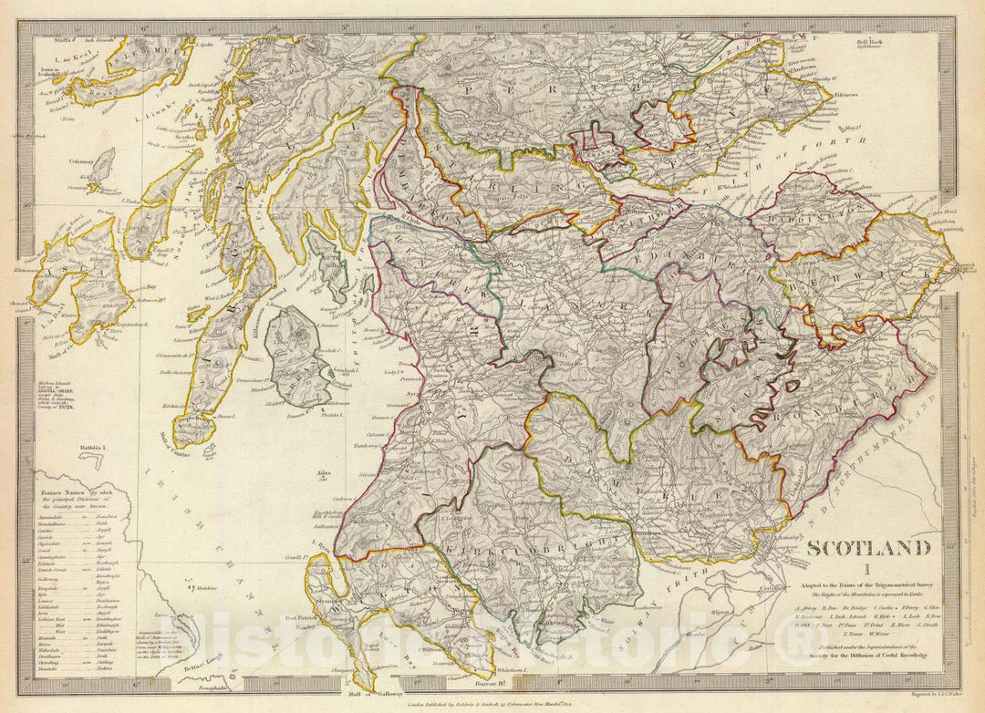 Historic Map : 1834 Scotland I : Vintage Wall Art