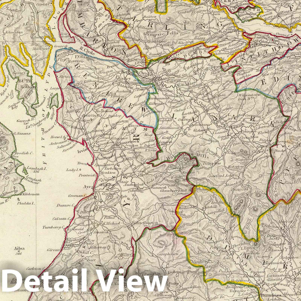 Historic Map : 1834 Scotland I : Vintage Wall Art