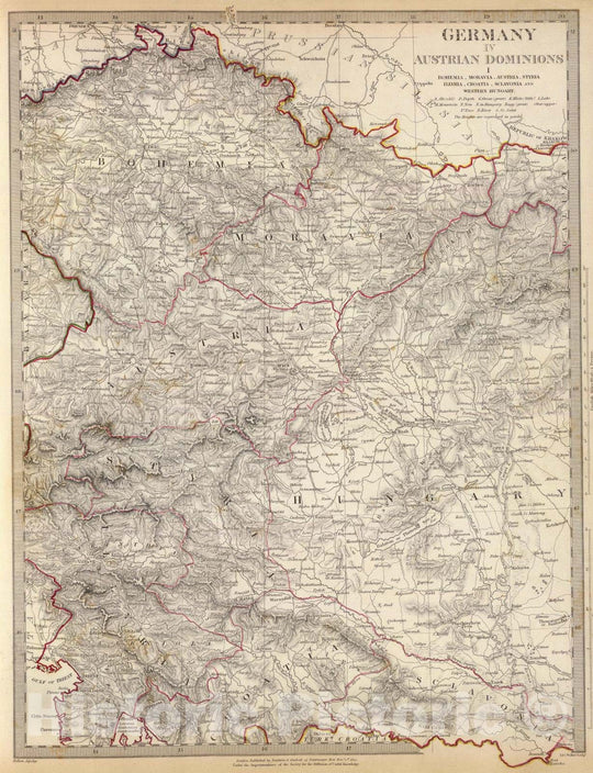 Historic Map : 1832 Germany. Deutschland IV. Austrian Dominions I. - Vintage Wall Art