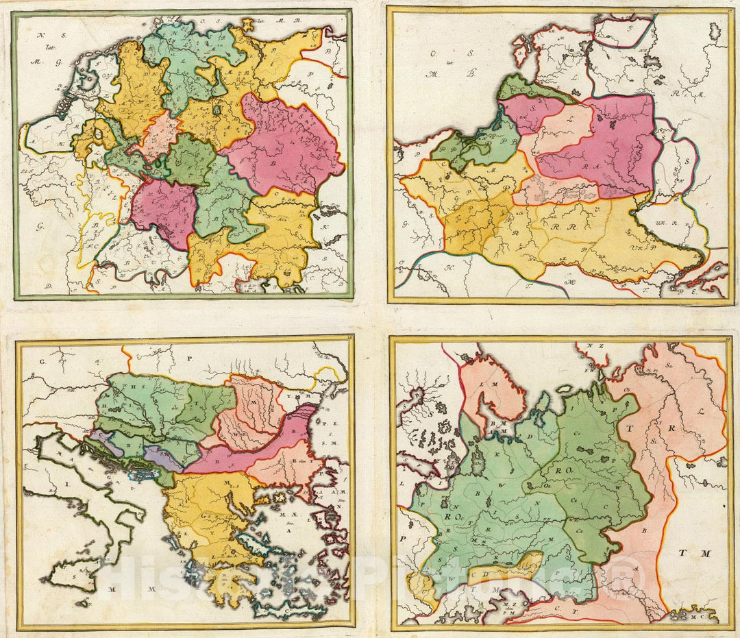 Historic Map : Germany; Poland, Europe, Central 1719 (Teutschland, Pohlen, Ungarn, Turcken, Russland) , Vintage Wall Art