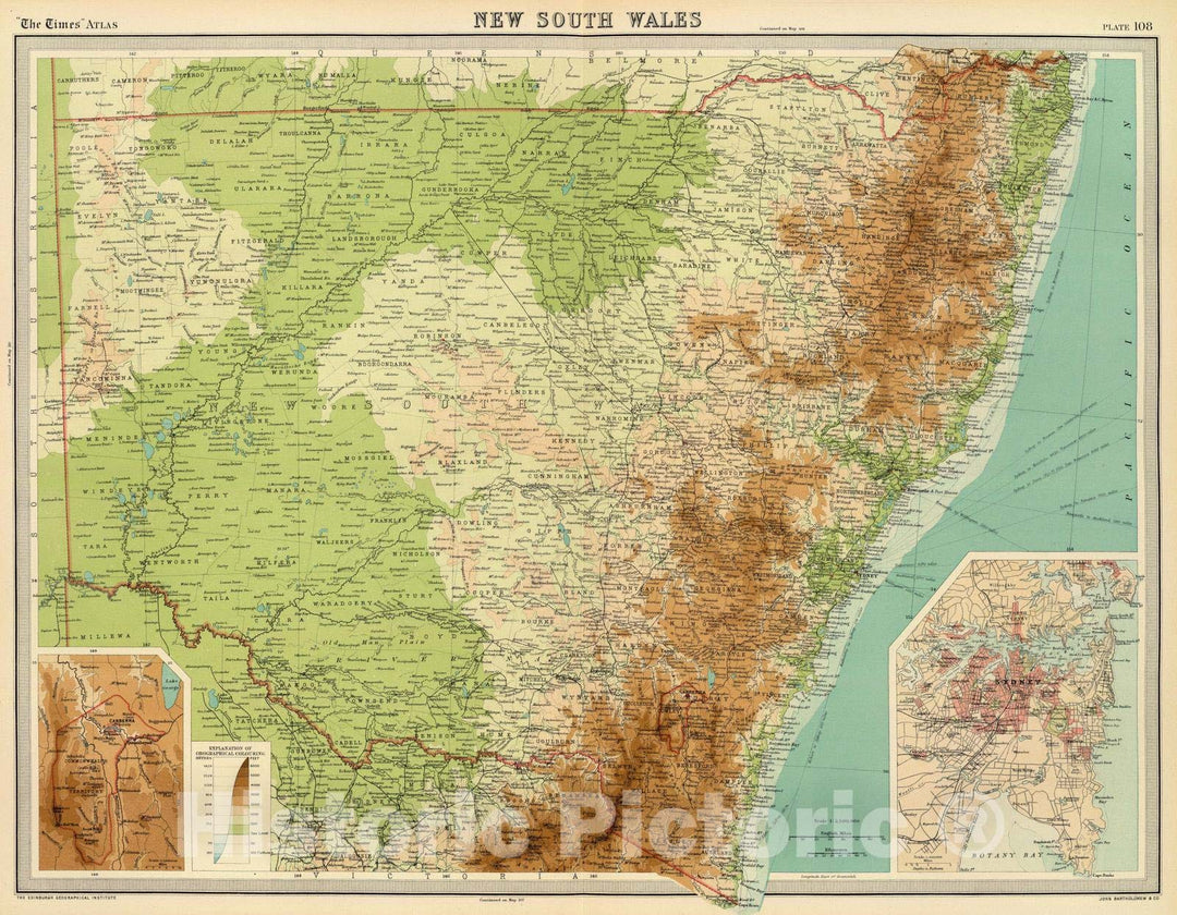 Historic Map : 1922 New South Wales. - Vintage Wall Art