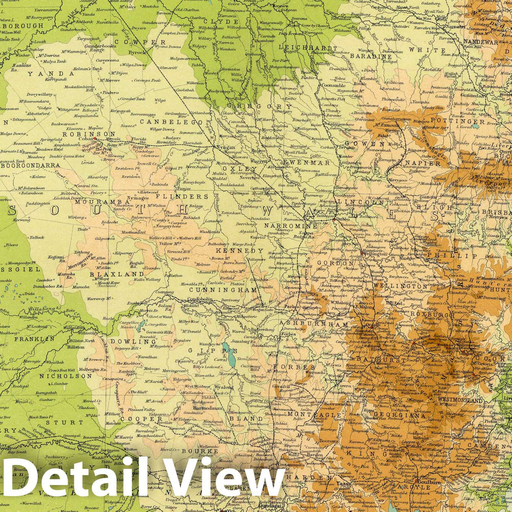 Historic Map : 1922 New South Wales. - Vintage Wall Art