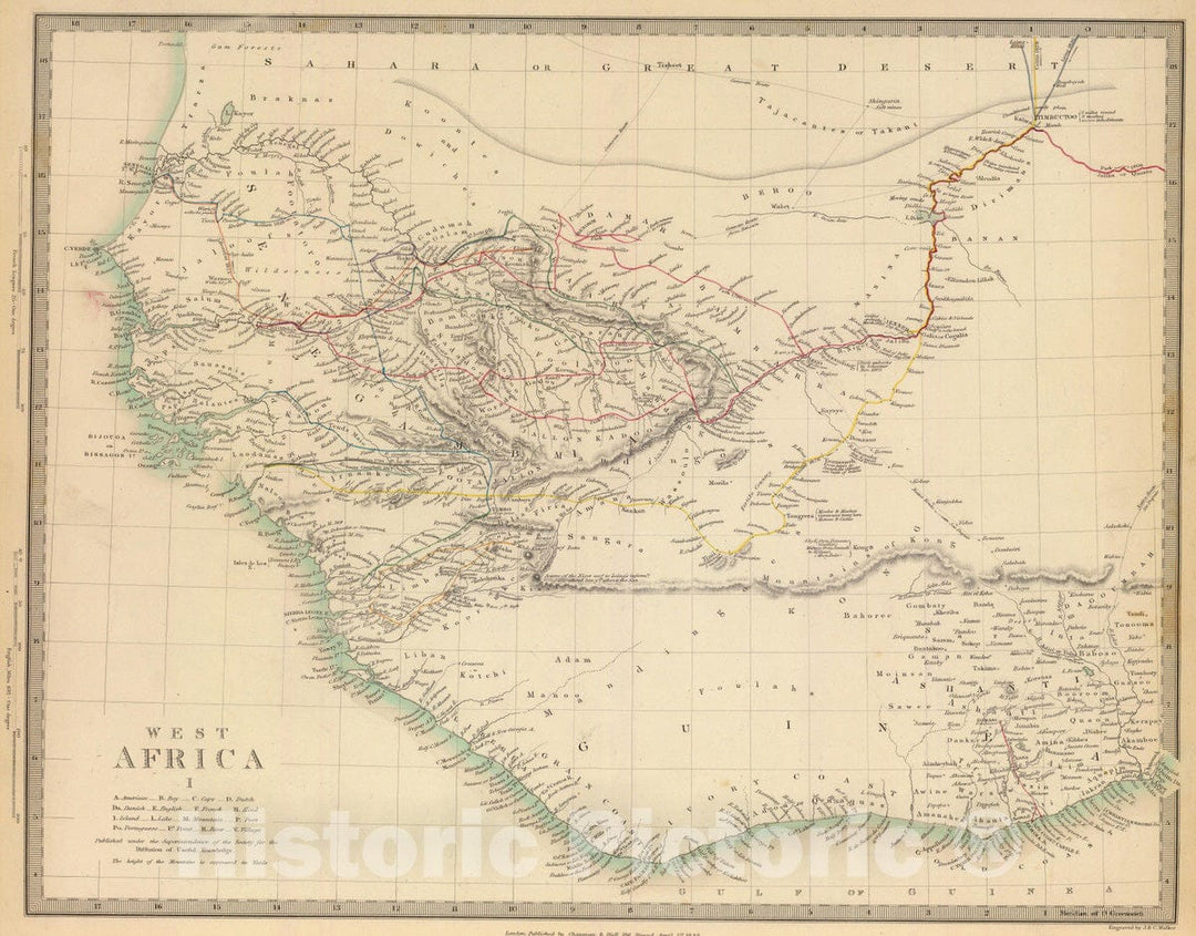 Historic Map : 1839 West Africa I : Vintage Wall Art