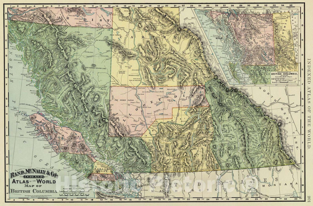 Historic Map : 1897 British Columbia. - Vintage Wall Art