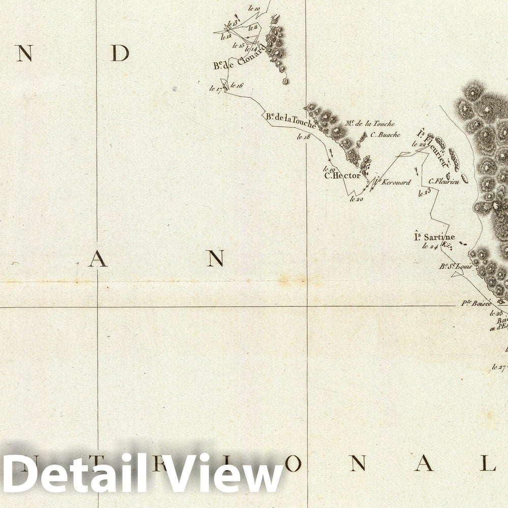 Historic Map : Canada; United States, Pacific Coast (North America), North America 1797 Cote N.O. de l'Amerique. , Vintage Wall Art