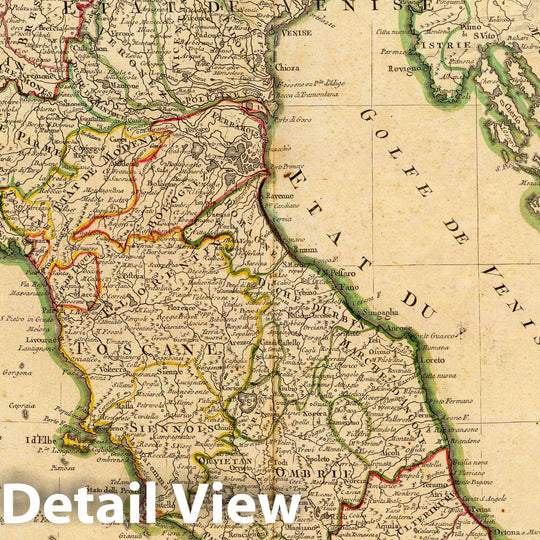 Historic Map : Italy; Slovenia, Corsica , France 1780 L'Italie septentrionale. , Vintage Wall Art