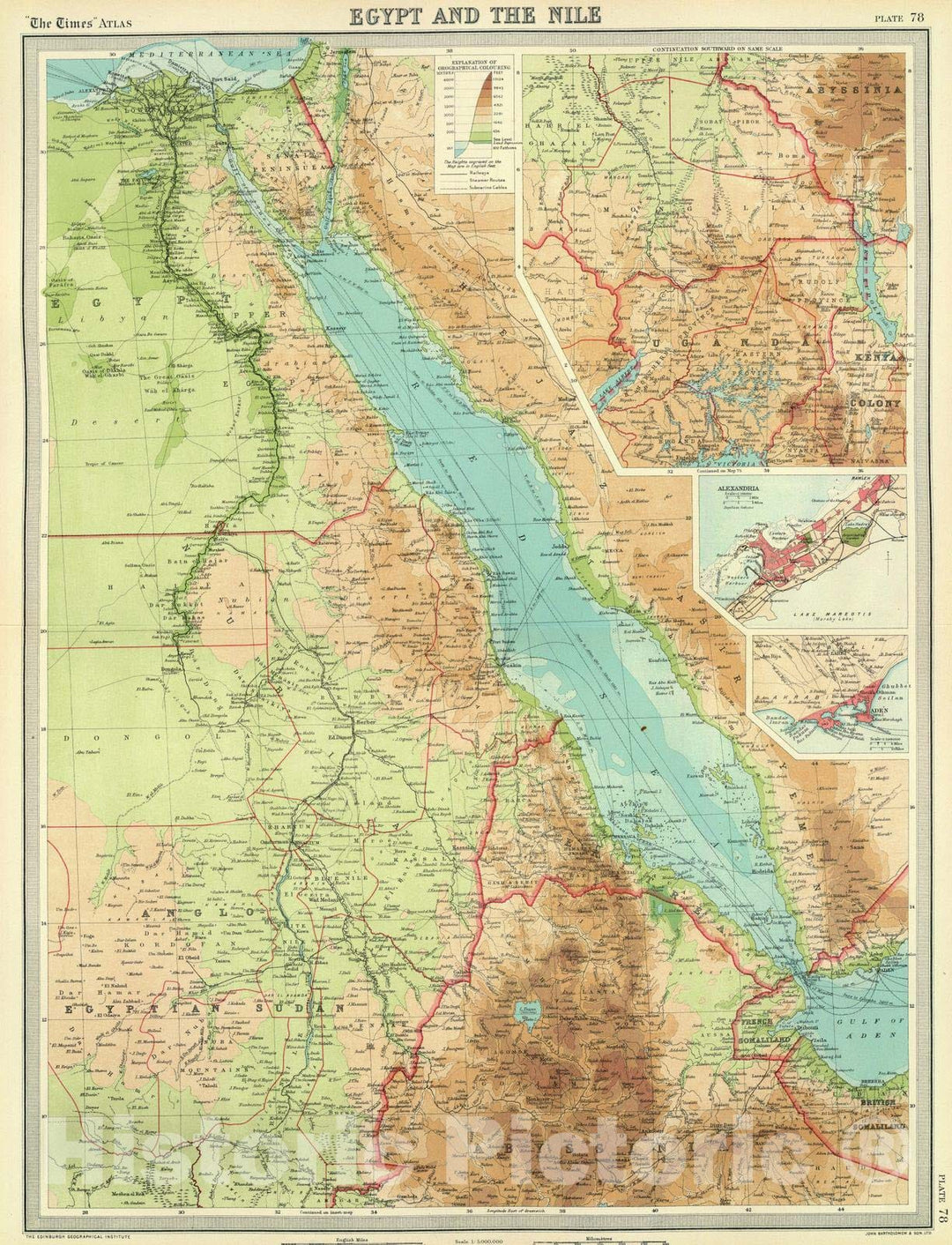 Historic Map : 1922 Egypt and the Nile. - Vintage Wall Art