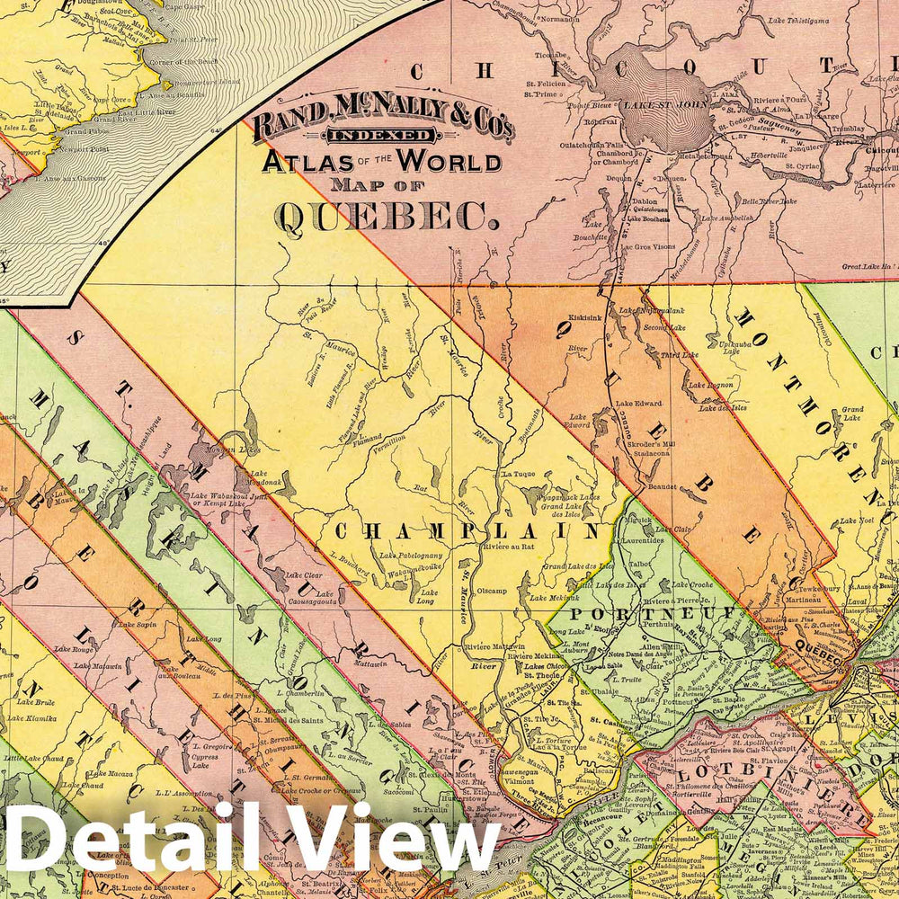 Historic Map : 1897 Quebec. - Vintage Wall Art