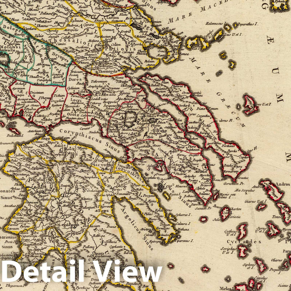 Historic Map : Greece; Turkey, 1751 Graecia Vetus. , Vintage Wall Art