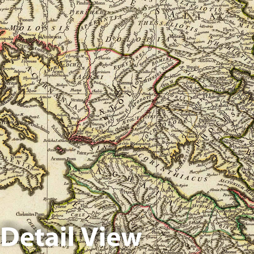 Historic Map : Greece; Macedonia, 1762 Graeciae Antiquae specimen geographicum. , Vintage Wall Art