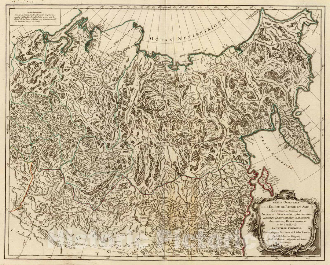 Historic Map : Mongolia; Russia, , Asia 1750 Russie en Asie orientale. , Vintage Wall Art