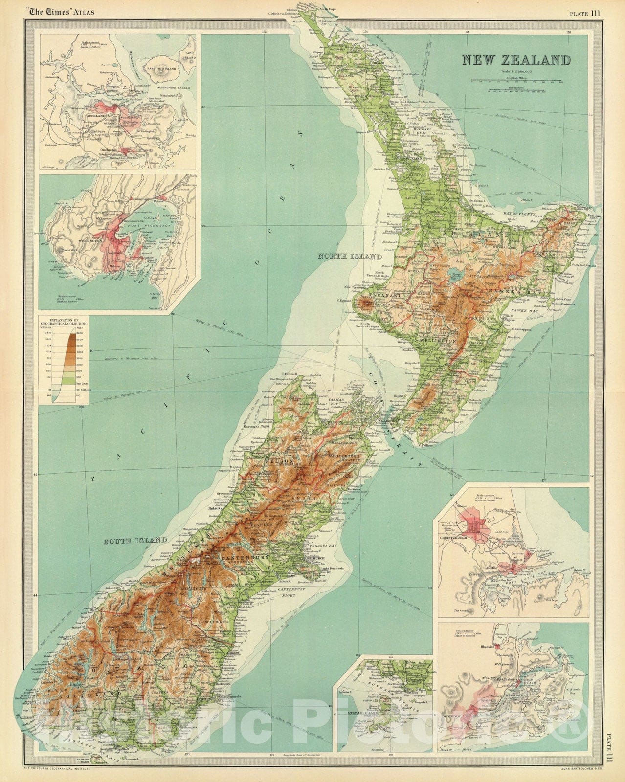 Historic Map - 1922 New Zealand. - Vintage Wall Art