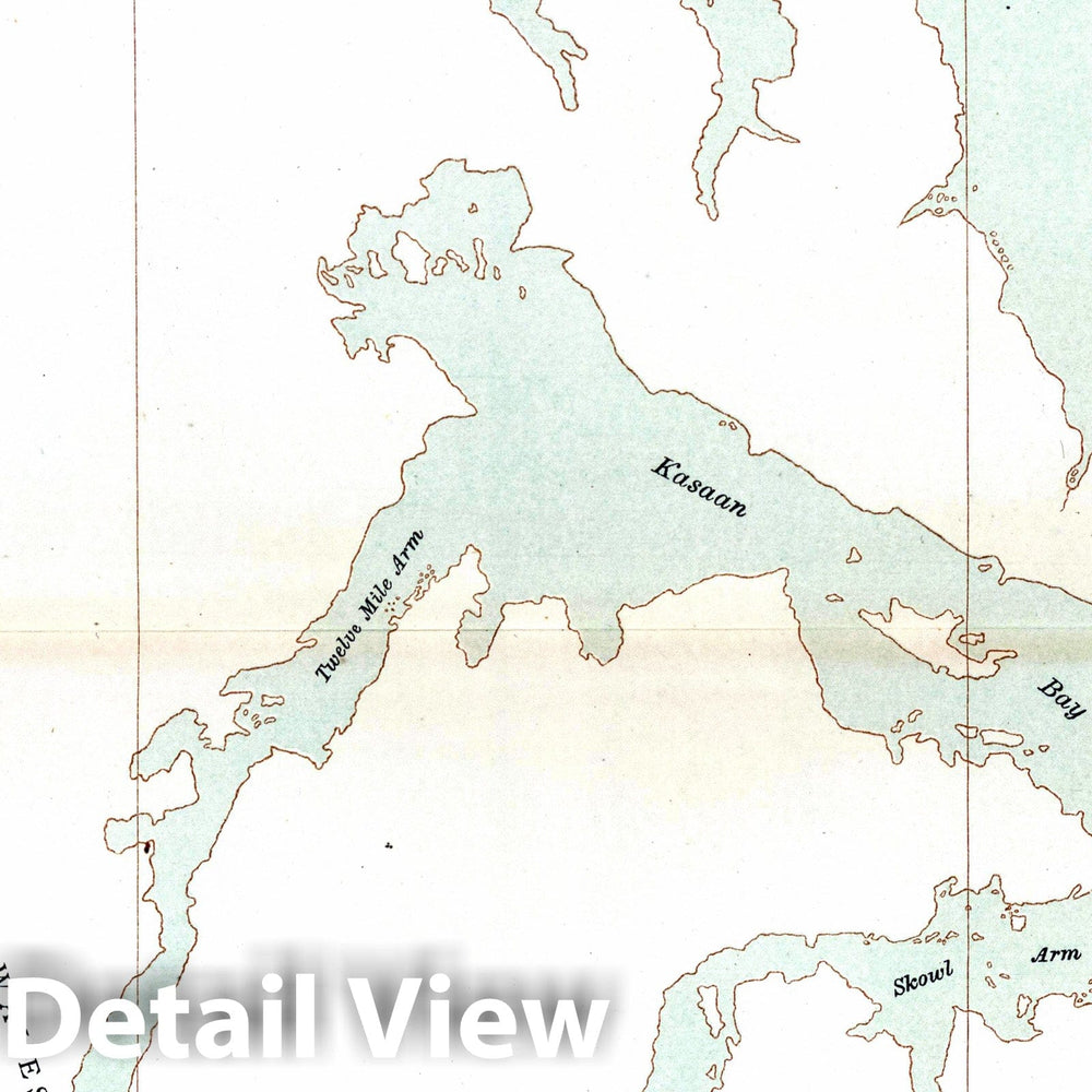 Historic Map : 1904 Sheet No. 6. (Clarence Strait, Kasaan Bay, Wales Island, Tlevak Strait). - Vintage Wall Art