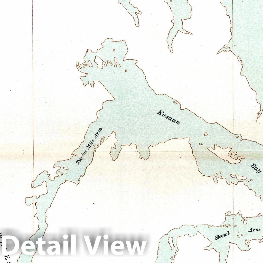 Historic Map : 1904 Sheet No. 6. (Clarence Strait, Kasaan Bay, Wales Island, Tlevak Strait). - Vintage Wall Art