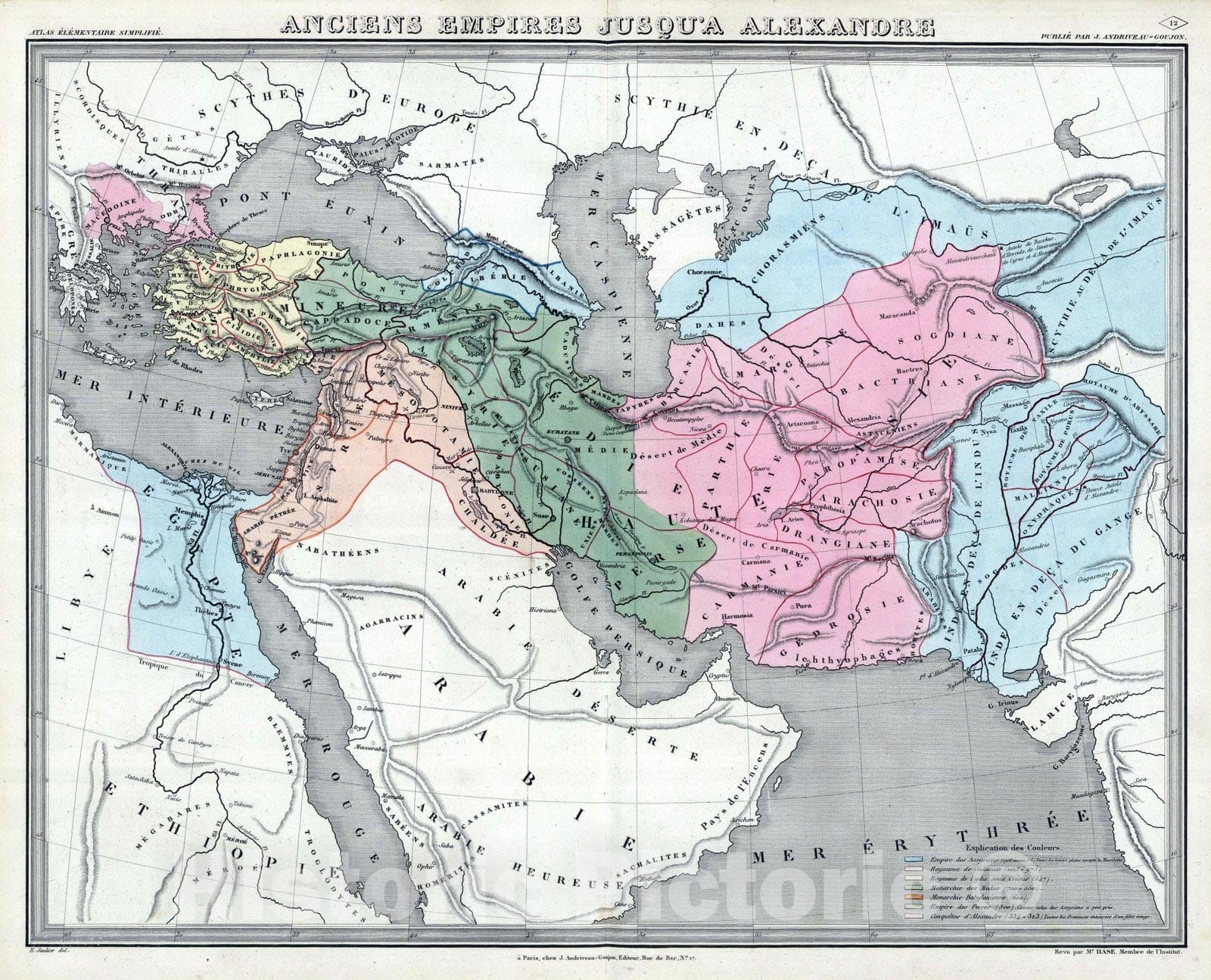 Historic Map : Pakistan; Turkey; Egypt; Iran, Asia Minor 1838 Anciens Empires Jusqua Alexandre. , Vintage Wall Art