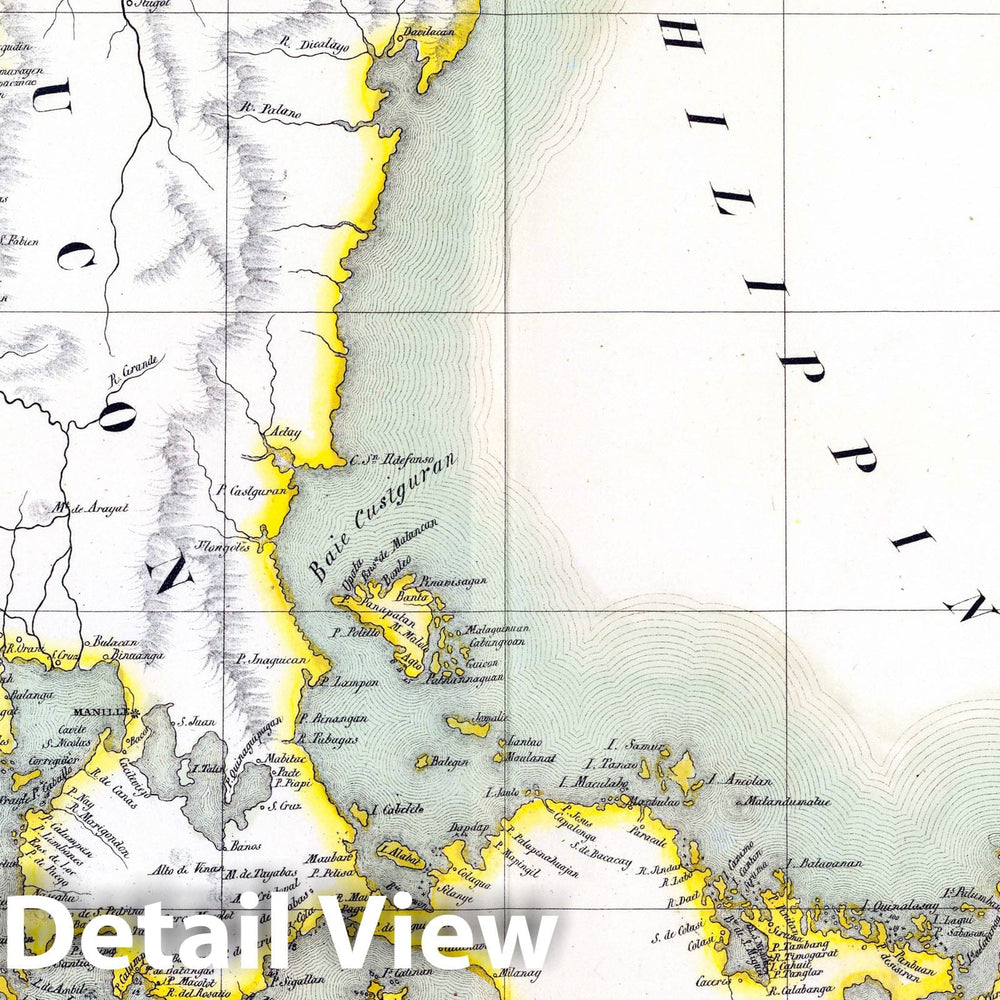 Historic Map : Philippines, 1827 Partie, Iles Philippines. Oceanique no. 4. , Vintage Wall Art