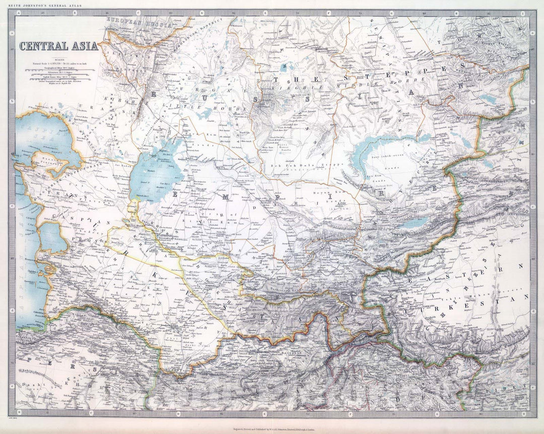 Historic Map : 1912 Central Asia. - Vintage Wall Art