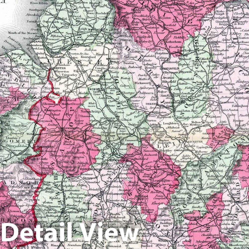 Historic Map : 1865 England and Wales. v1 - Vintage Wall Art