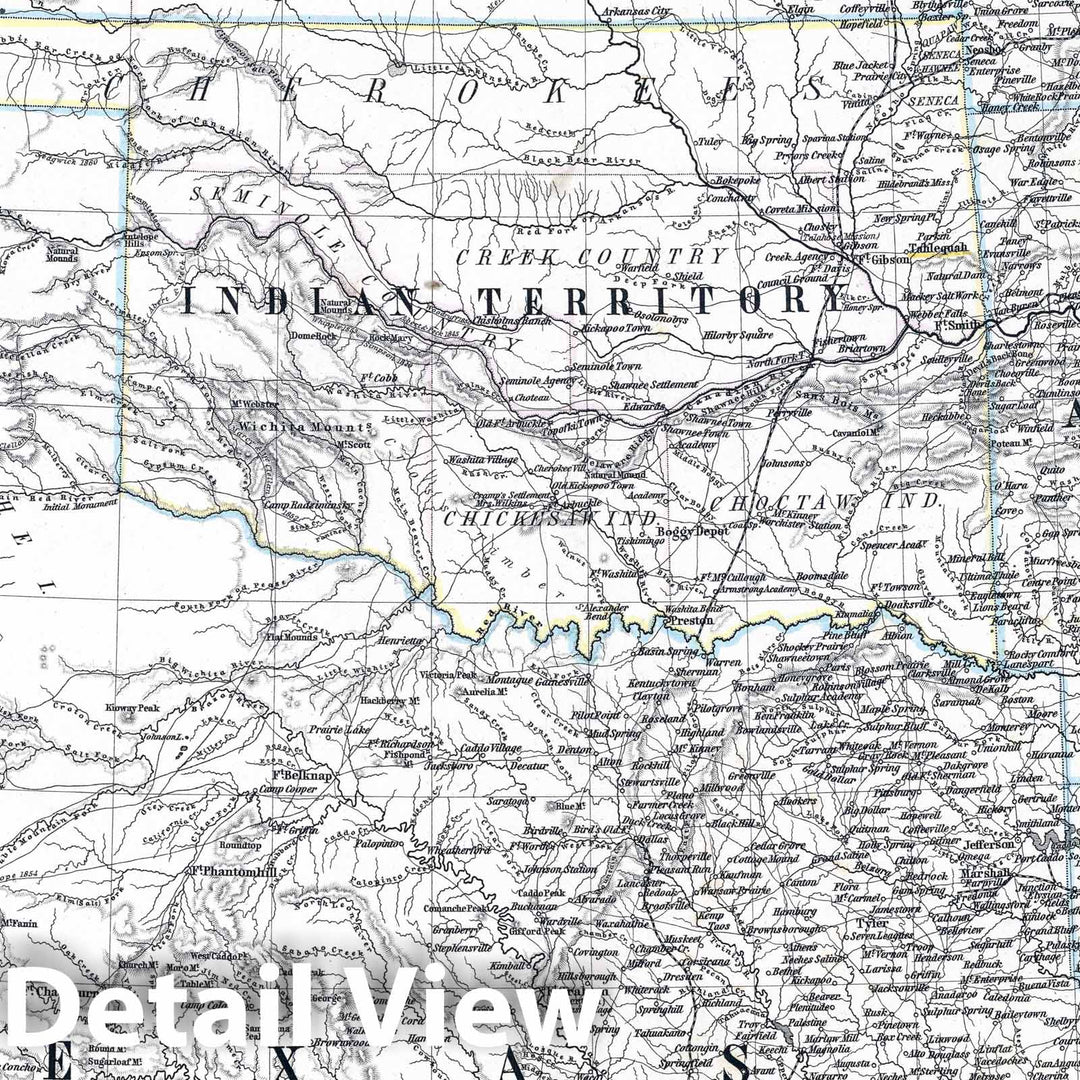 Historic Map : United States, Arkansas, 1872 Vereinigte Staaten von Nord-Amerika in 6 Blattern, Bl.5. (North America). , Vintage Wall Art