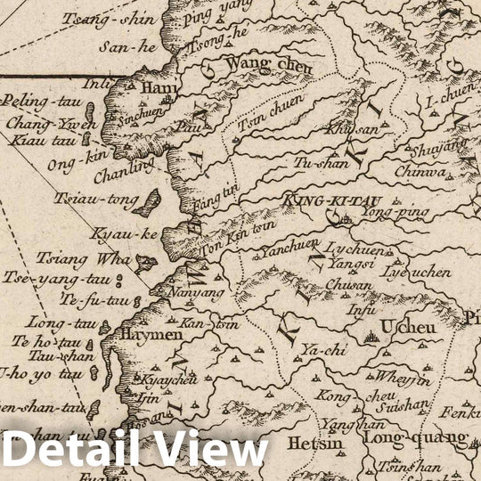 Historic Map : Korea, East Asia 1764 Carte du royaume de Kau-li ou Coree, copiee sur la carte Angloise , Vintage Wall Art