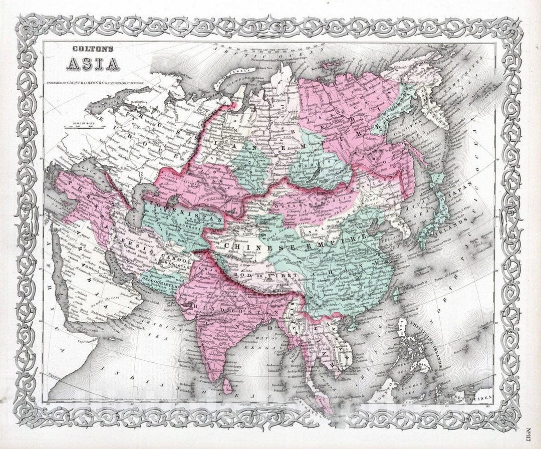 Historic Map : 1869 Asia. - Vintage Wall Art