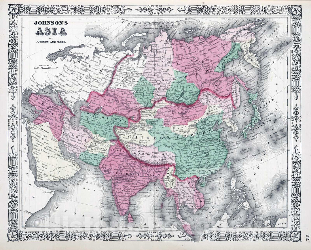 Historic Map : 1865 Asia. v2 - Vintage Wall Art