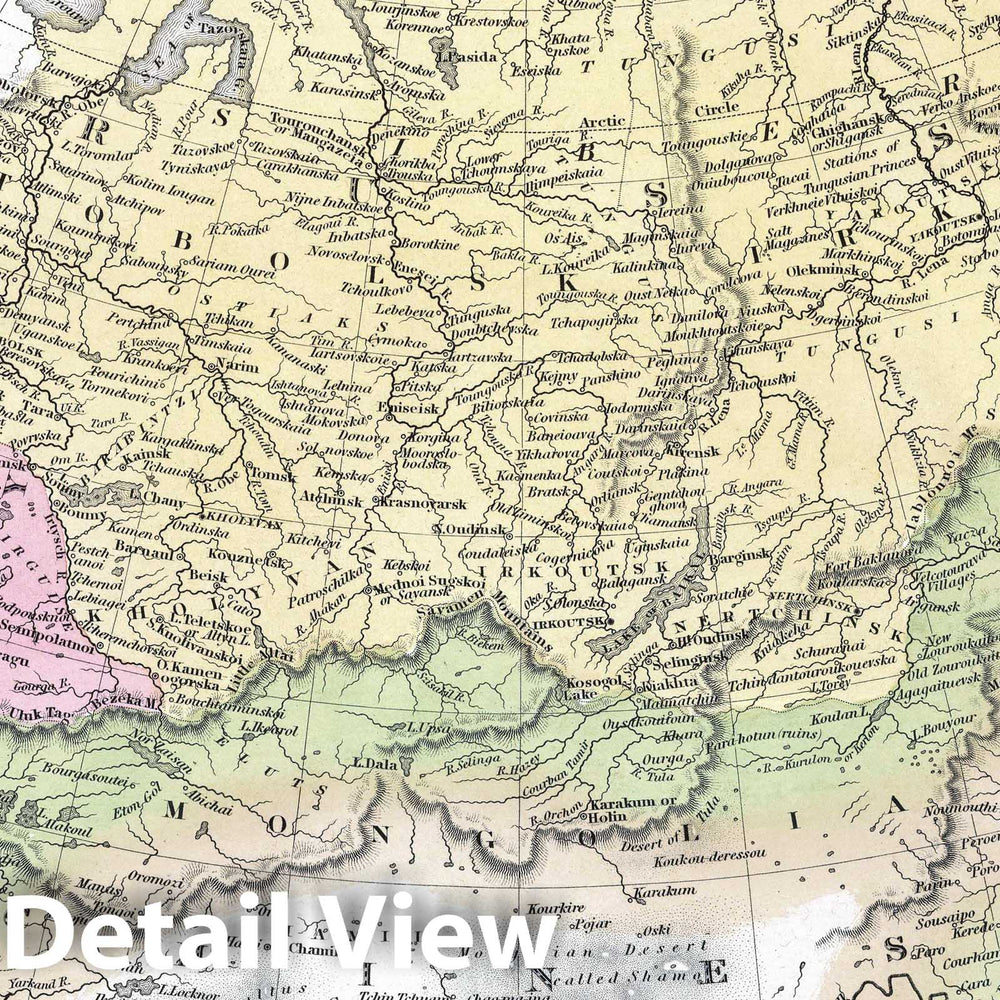 Historic Map : 1849 Russia in Asia and Tartary - Vintage Wall Art