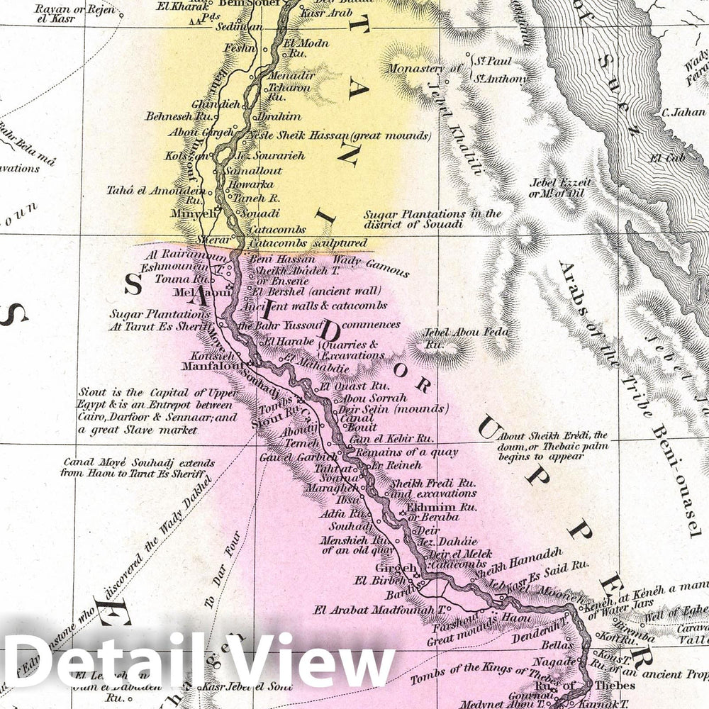 Historic Map : 1849 Egypt &c. - Vintage Wall Art